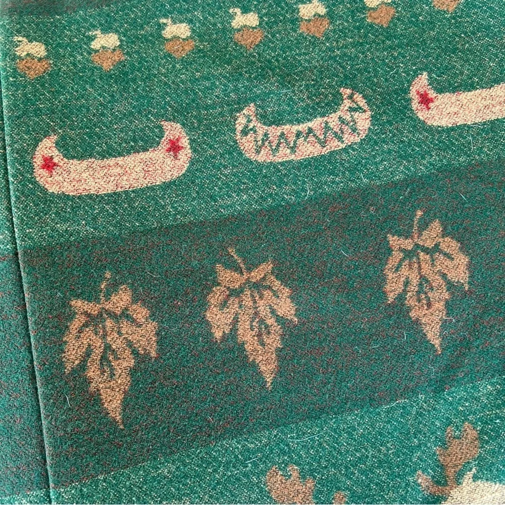 Pendleton Moose Lodge Cabin 100% Wool Reversible Duvet Cover Canoes Fish Leaves